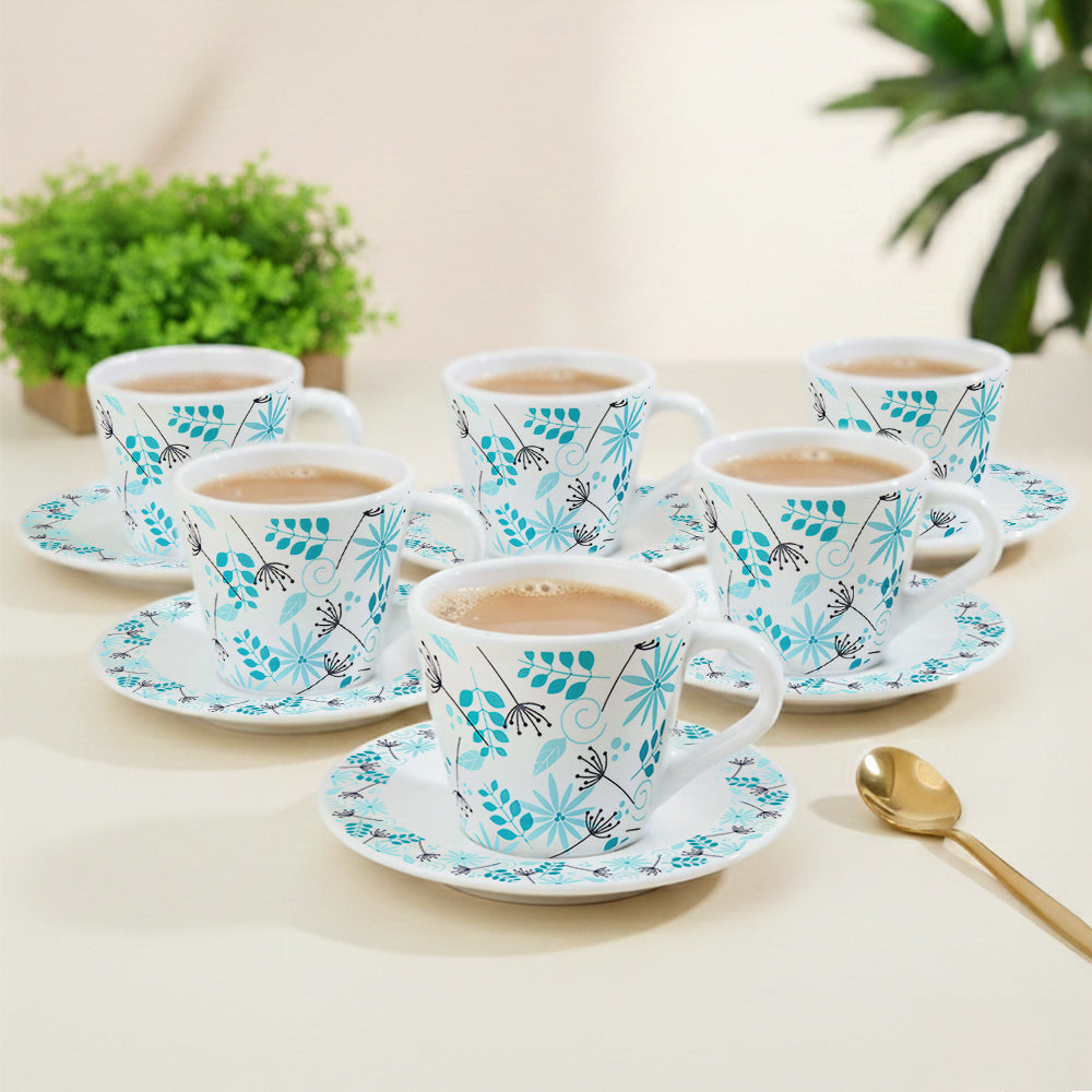 Borosil Larah Stardust Mug n Saucer, Set of 12, 110ml