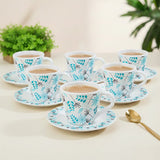 Borosil Larah Stardust Mug n Saucer, Set of 12, 110ml