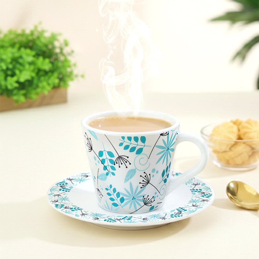 Borosil Larah Stardust Mug n Saucer, Set of 12, 110ml