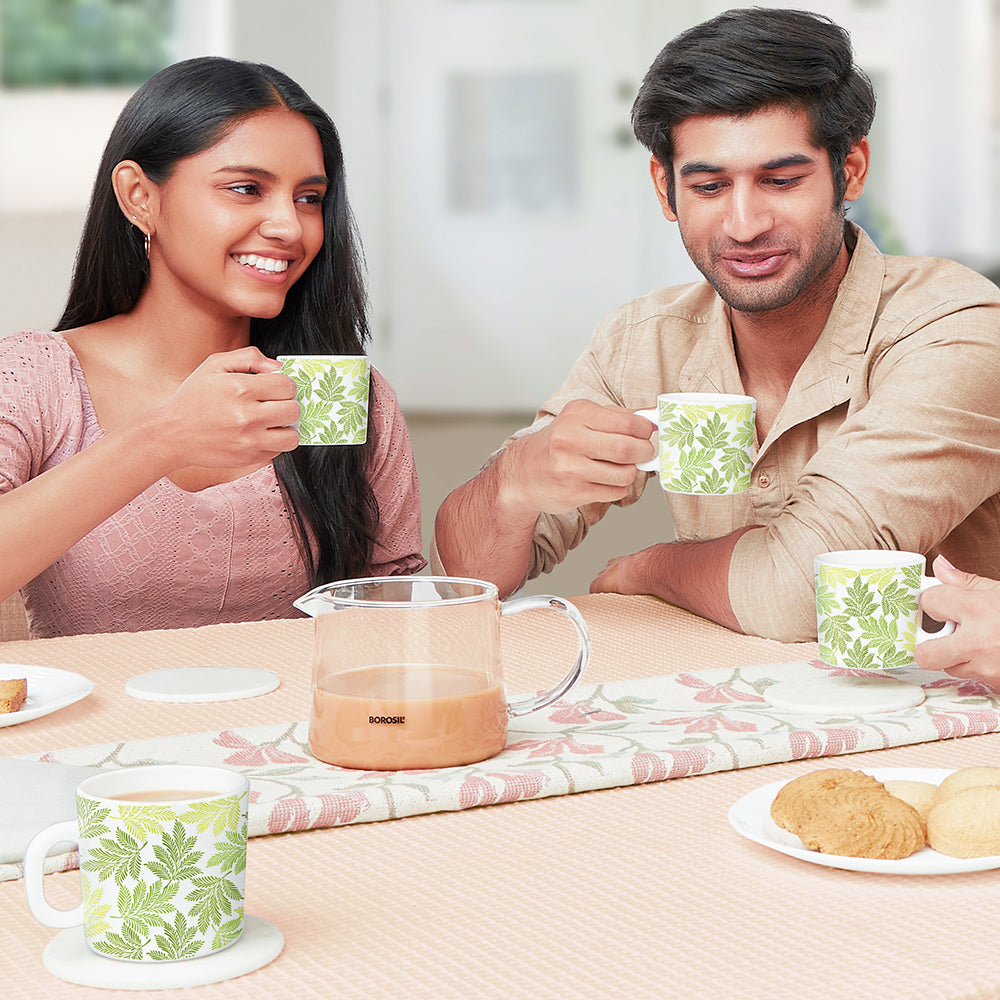 Borosil Larah Maria Mug Set of 12, 180ml