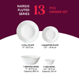Borosil Larah Nargis Dinner Set, 13 pc