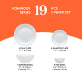 Borosil Larah Royale Dinner Set, 19 pc