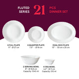 Borosil Larah Emilye Dinner Set 21 pc