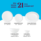 Borosil Larah Mia Dinner Set, 21 pc