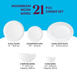 Borosil Larah Moonbeam Dinner Set, 21 pc
