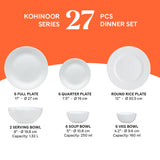 Borosil Larah Cycladia Dinner Set 27 pc