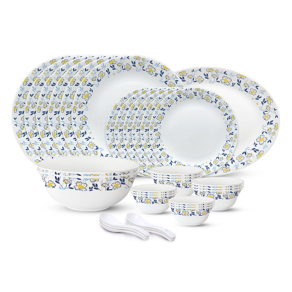 Borosil Larah Amara Blue Dinner Set 33 pc