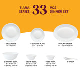 Borosil Larah Amara Blue Dinner Set 33 pc