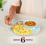 Borosil Larah Opalware Blue Nova Dinner 33 pc Set: Serves 6