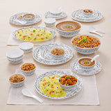 Borosil Larah Milky Way Dinner Set, 33 pc