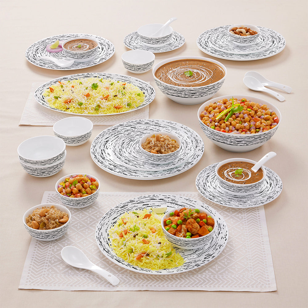 Borosil Larah Milky Way Dinner Set, 33 pc
