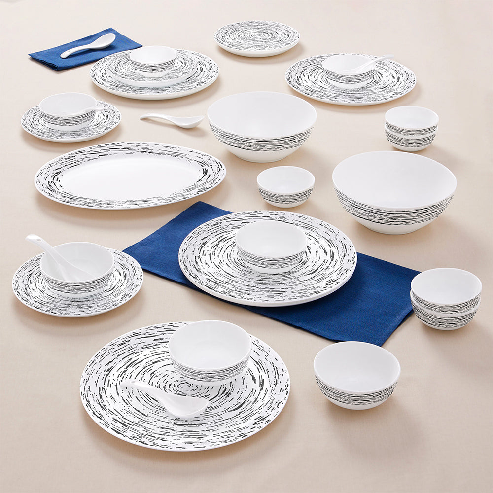 Borosil Larah Milky Way Dinner Set, 33 pc