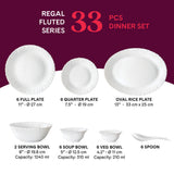 Borosil Larah Regal Dinner Set, 19 pc