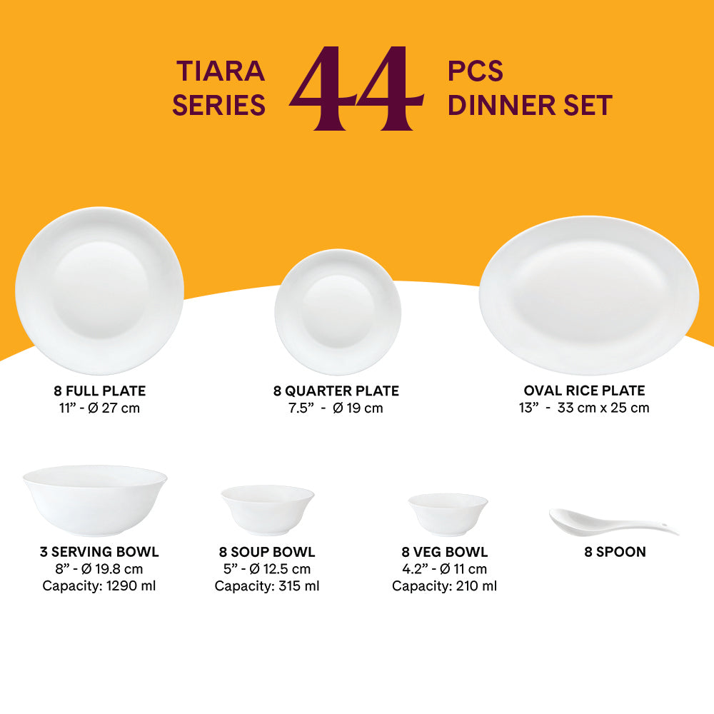 Borosil Larah Forest Dinner Set 44 pic