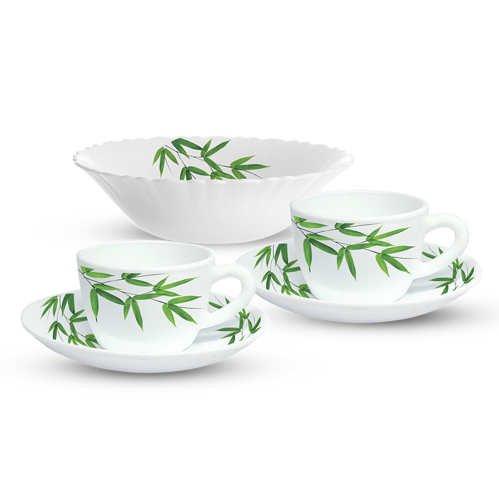Borosil Larah Bamboo Leaves Tea Set of 5