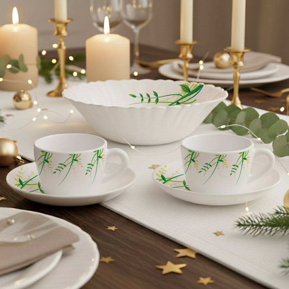 Borosil Larah Green Herbs Tea Set of 5