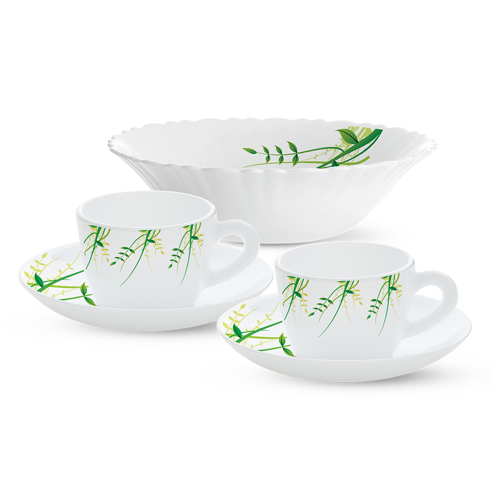 Borosil Larah Green Herbs Tea Set of 5