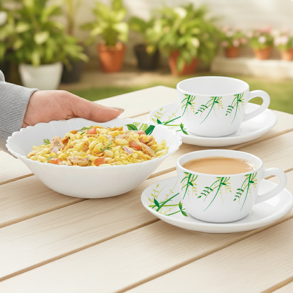 Borosil Larah Green Herbs Tea Set of 5