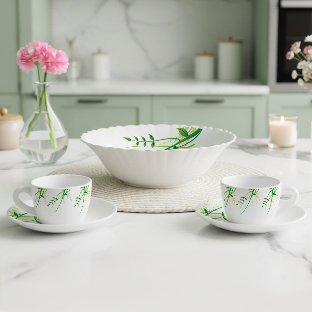 Borosil Larah Green Herbs Tea Set of 5