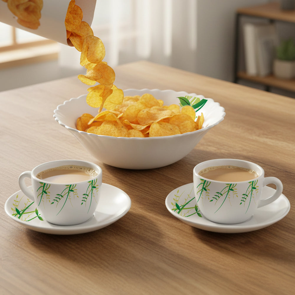 Borosil Larah Green Herbs Tea Set of 5