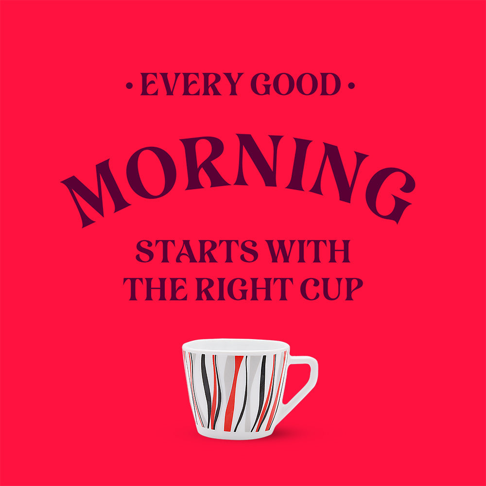Borosil Larah Rio Cup Set, Red