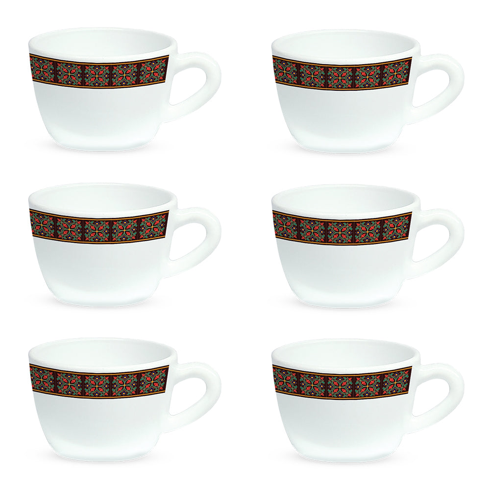 Borosil Larah Minar Cup Set of 6, 140ml
