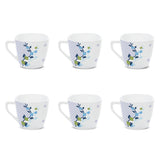 Borosil Larah Viola Blue Cup Set  of 6, 160ml