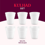 Borosil Larah Kulhad Set, White