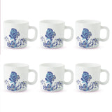 Borosil Larah Blue Cascade Mug Set of 6, 100ml