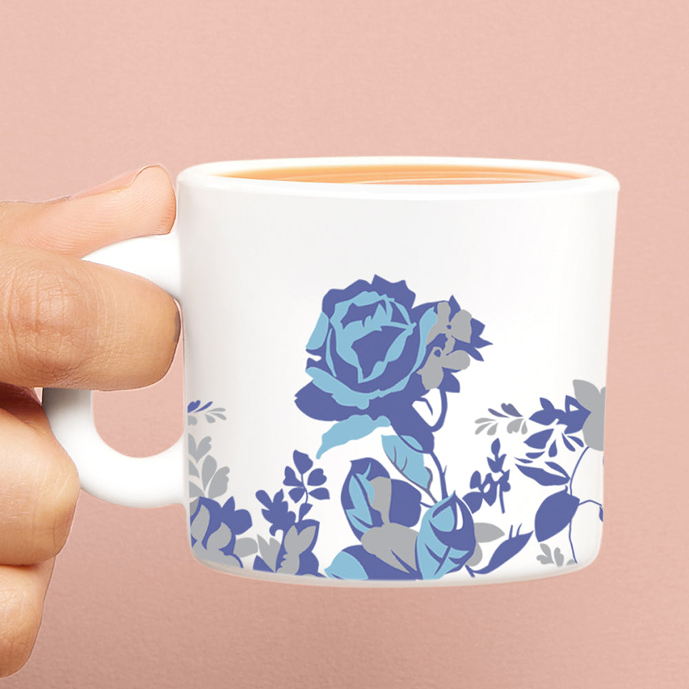 Borosil Larah Blue Cascade Mug Set of 6, 100ml