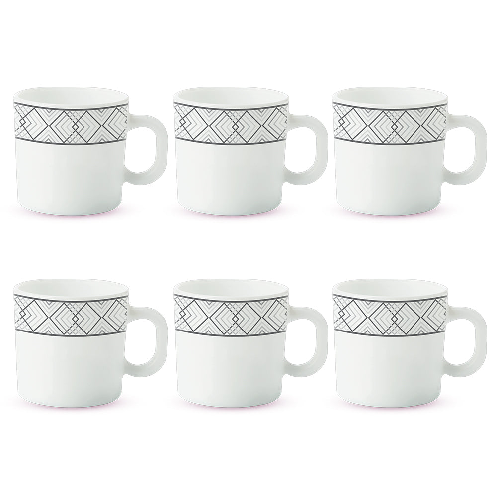 Borosil Larah Cycladia Mug Set of 6, 100ml