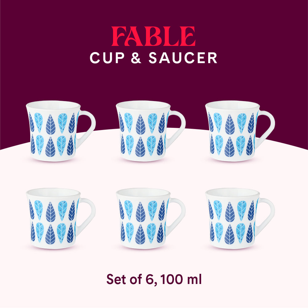 Borosil Larah Crysta Fable Mug Set of 6, 100ml