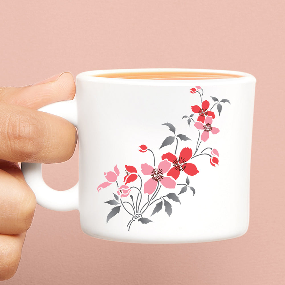 Borosil Larah Fiore Mug Set