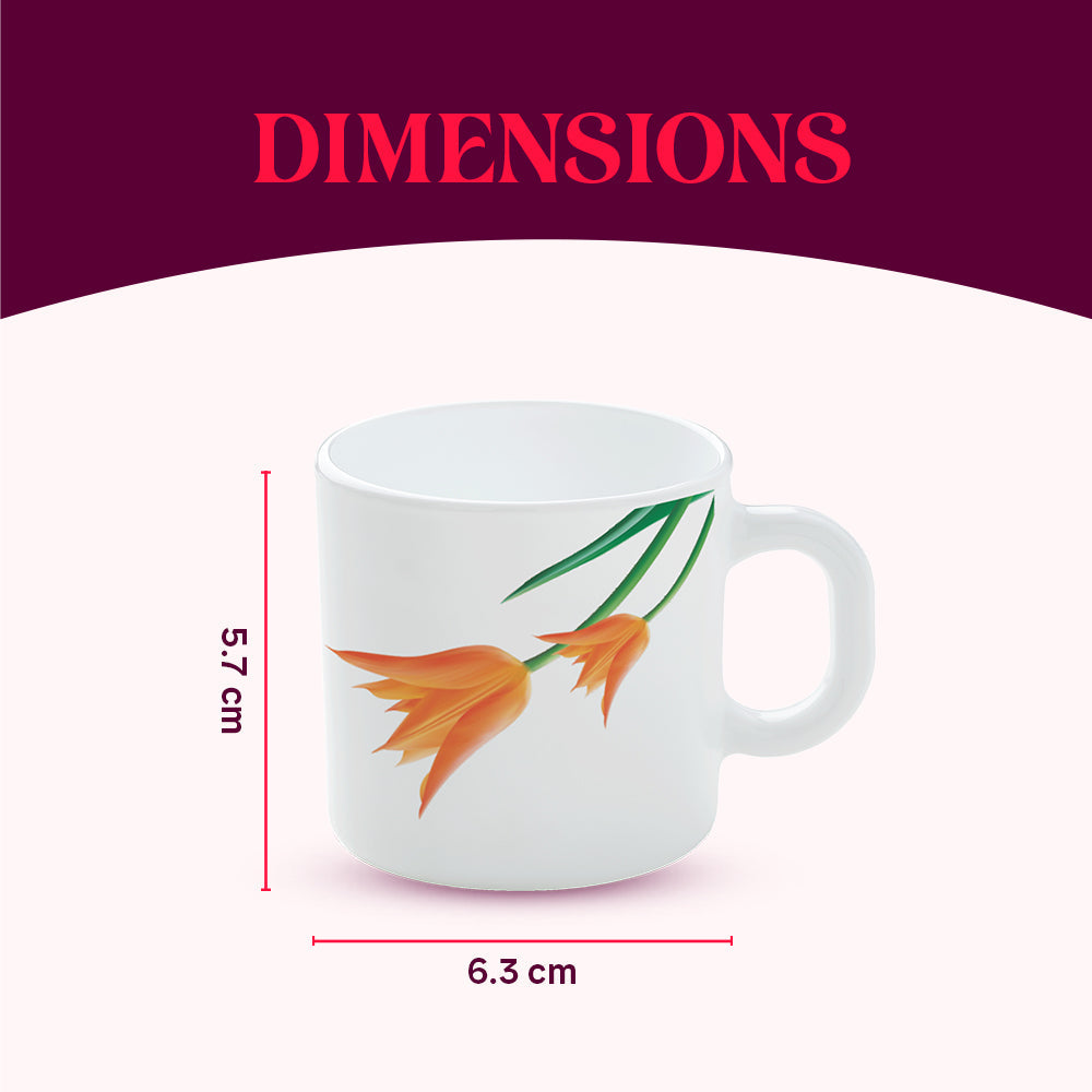 Borosil Larah Firefly Mug Set of 6, 100ml