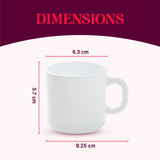 Borosil Larah Gloria Mug Set of 6, 240ml