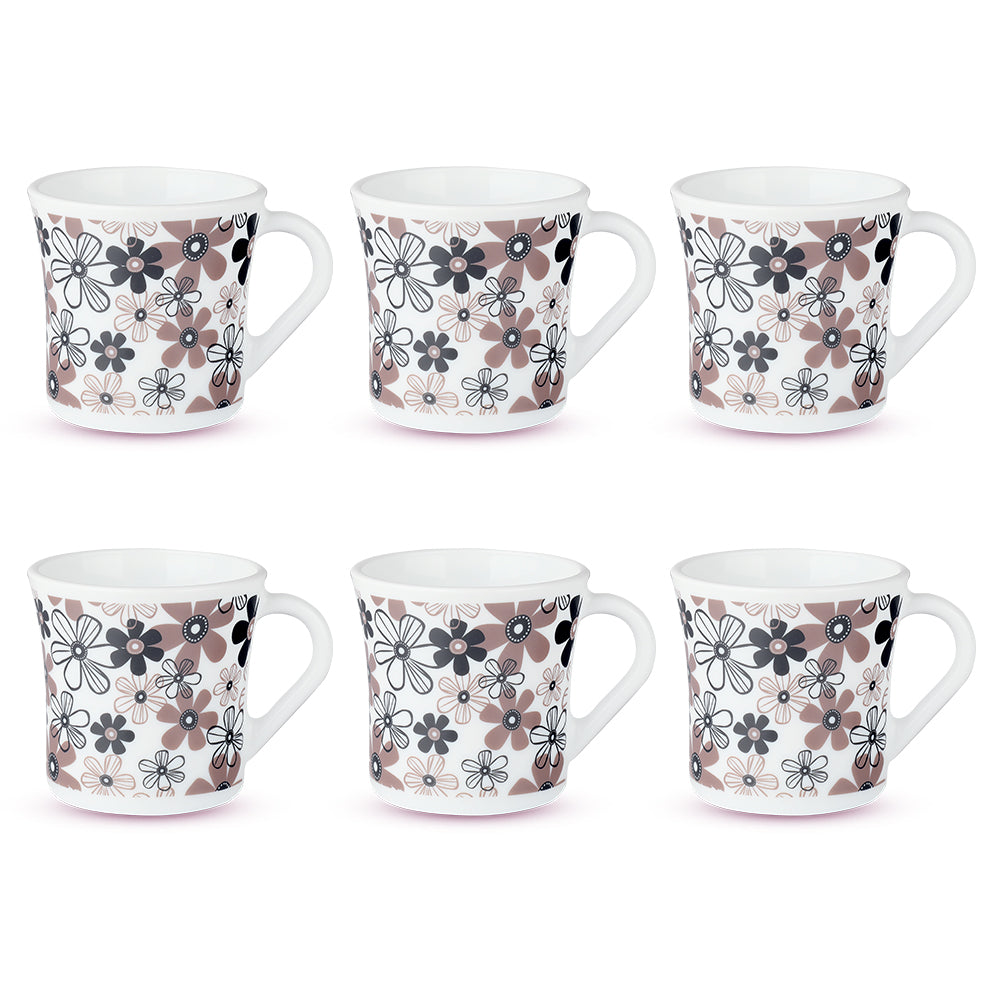Borosil Larah Crysta Macy Mug Set of 6, 100ml