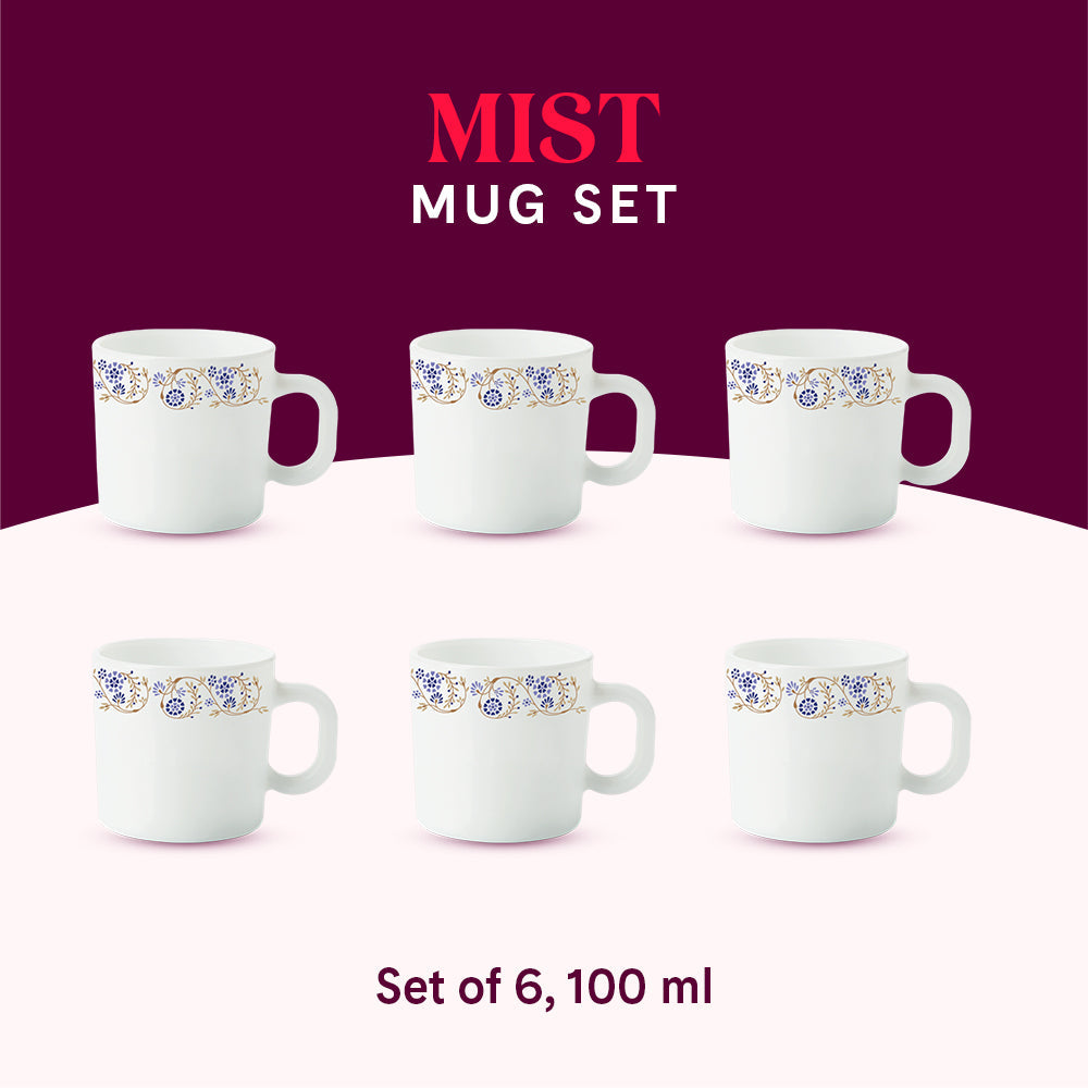 Borosil Larah Mist Mug Set