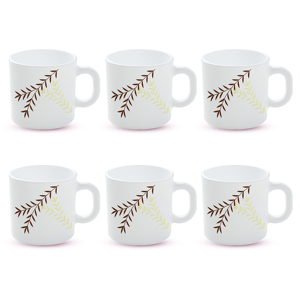 Borosil Larah Oak Mug, Set of 6, 100ml