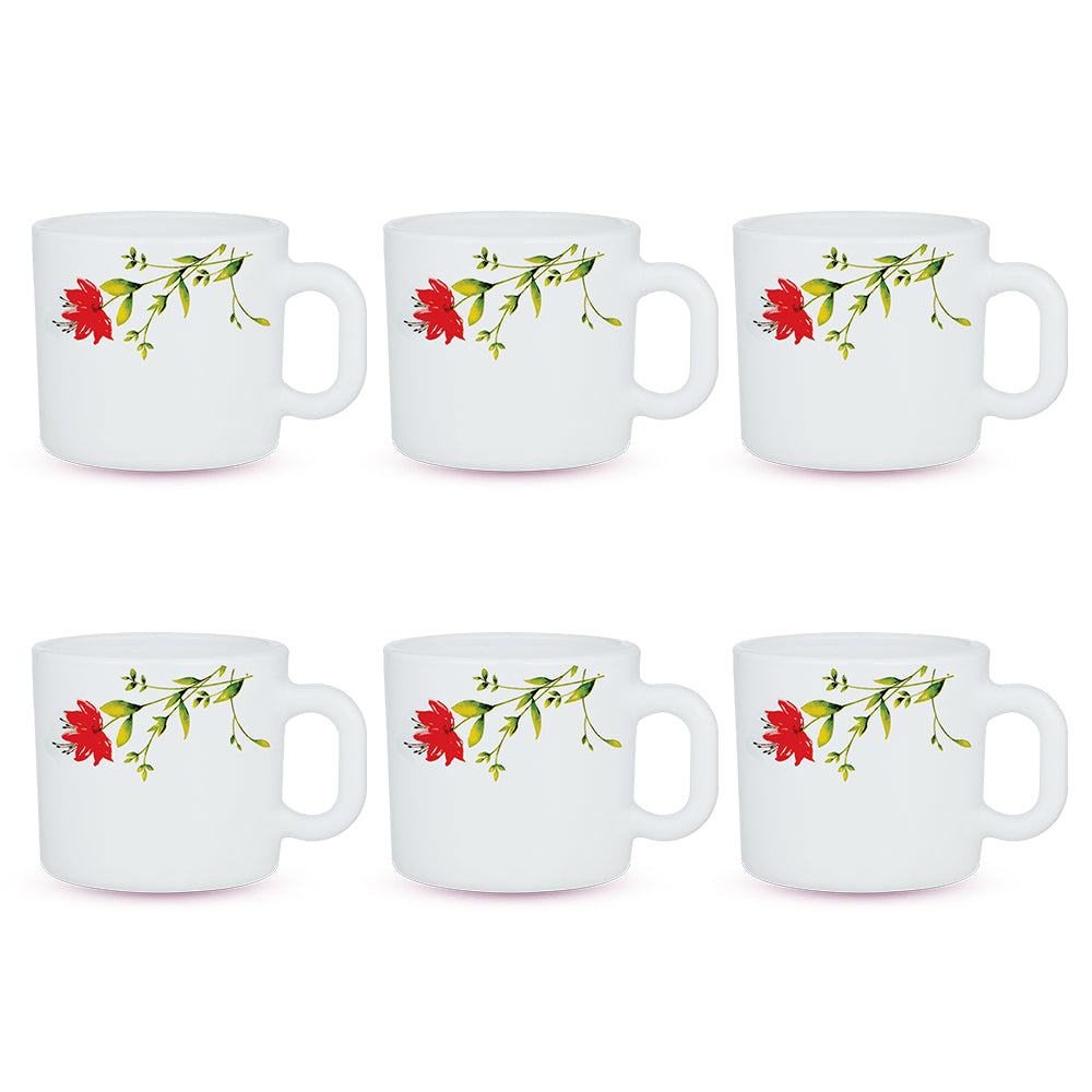 Borosil Larah Oriental Mug Set, 100ml x 6