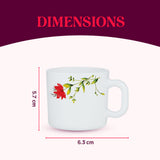 Borosil Larah Oriental Mug Set, 100ml x 6