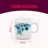 Borosil Larah Pansy Mug Set of 6, 100ml