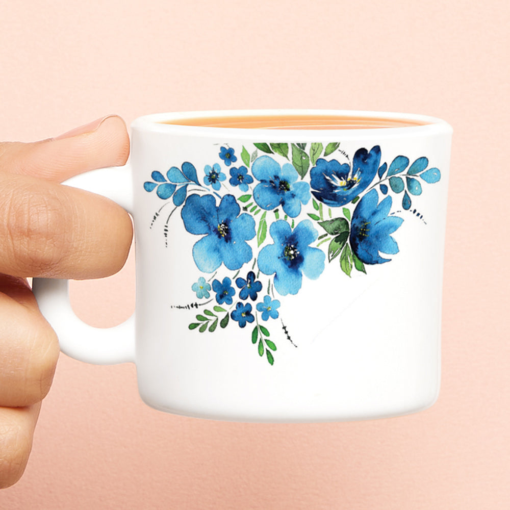 Borosil Larah Pansy Mug Set of 6, 100ml