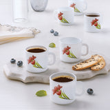 Borosil Larah Red Iris Mug Set