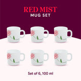 Borosil Larah Red Mist Mug Set