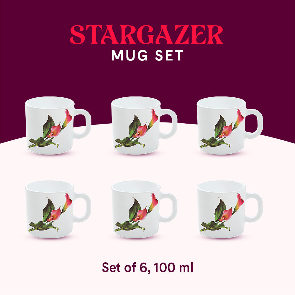Borosil Larah Stargazer Mug, Set of 6, 100ml