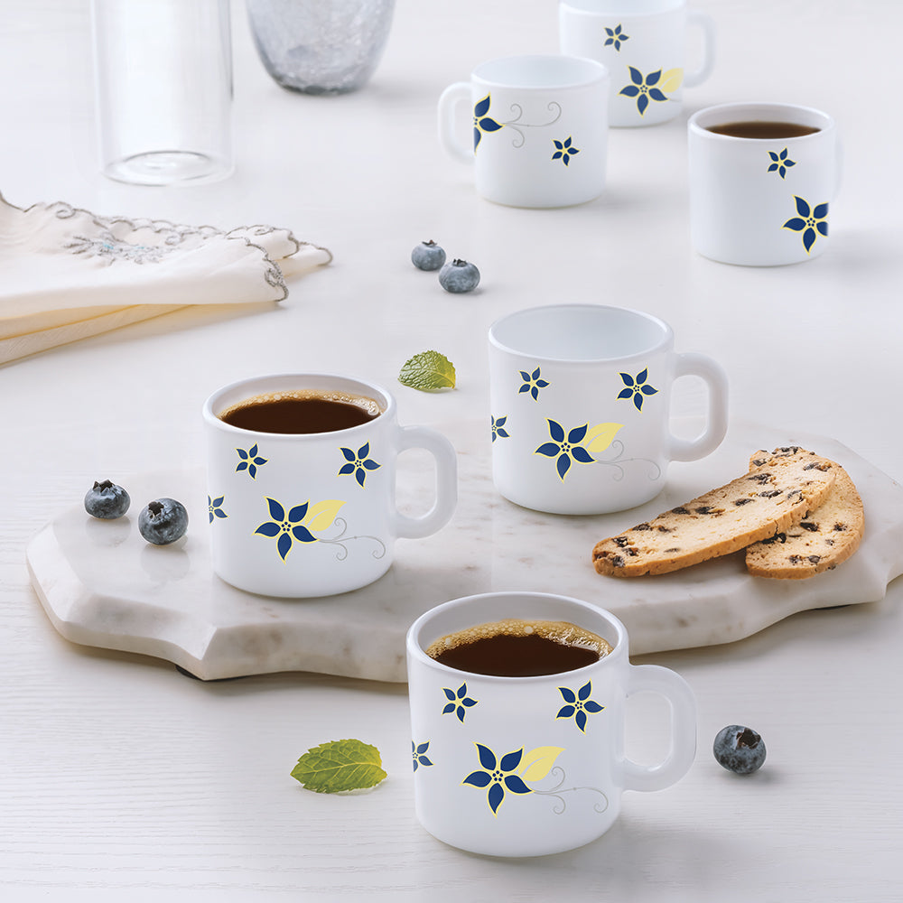 Borosil Larah Viva Mug, Set of 6, 100ml