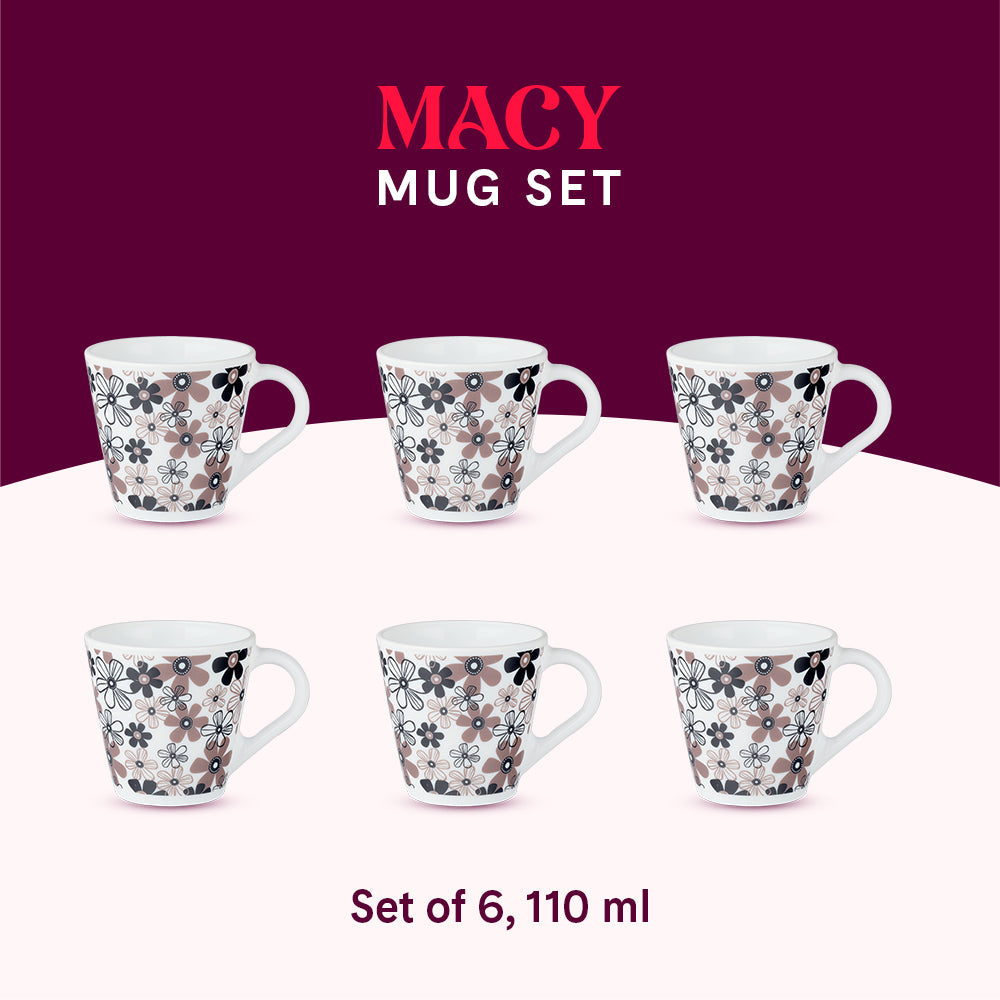 Borosil Larah Novelty Macy Mug Set