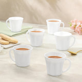 Borosil Larah Octa Mug Set, White