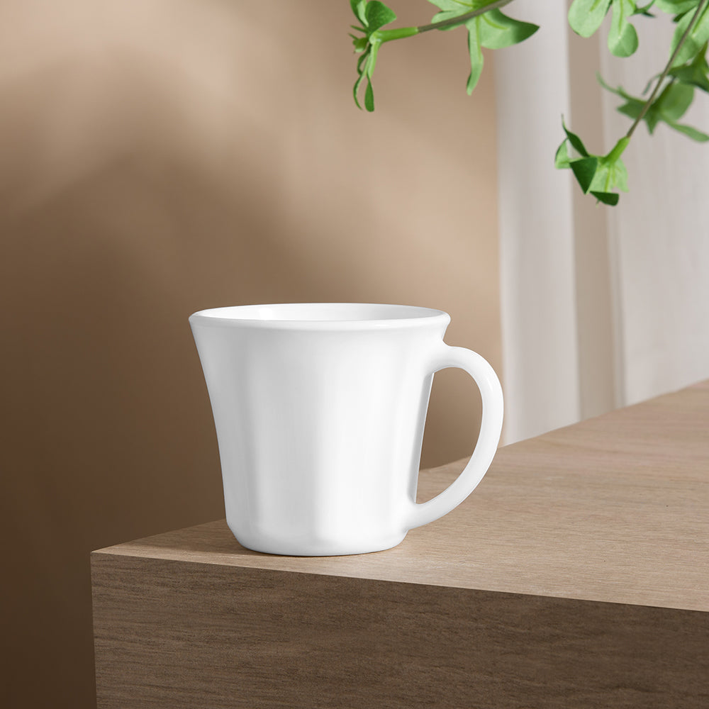 Borosil Larah Octa Mug Set, White