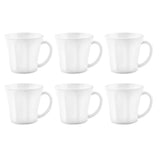 Borosil Larah Octa Mug Set, White